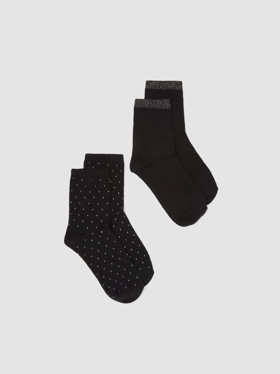 2-pack of black organic cotton-blend socks with pattern_0