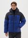 Blue padded jacket with hood and zip_1