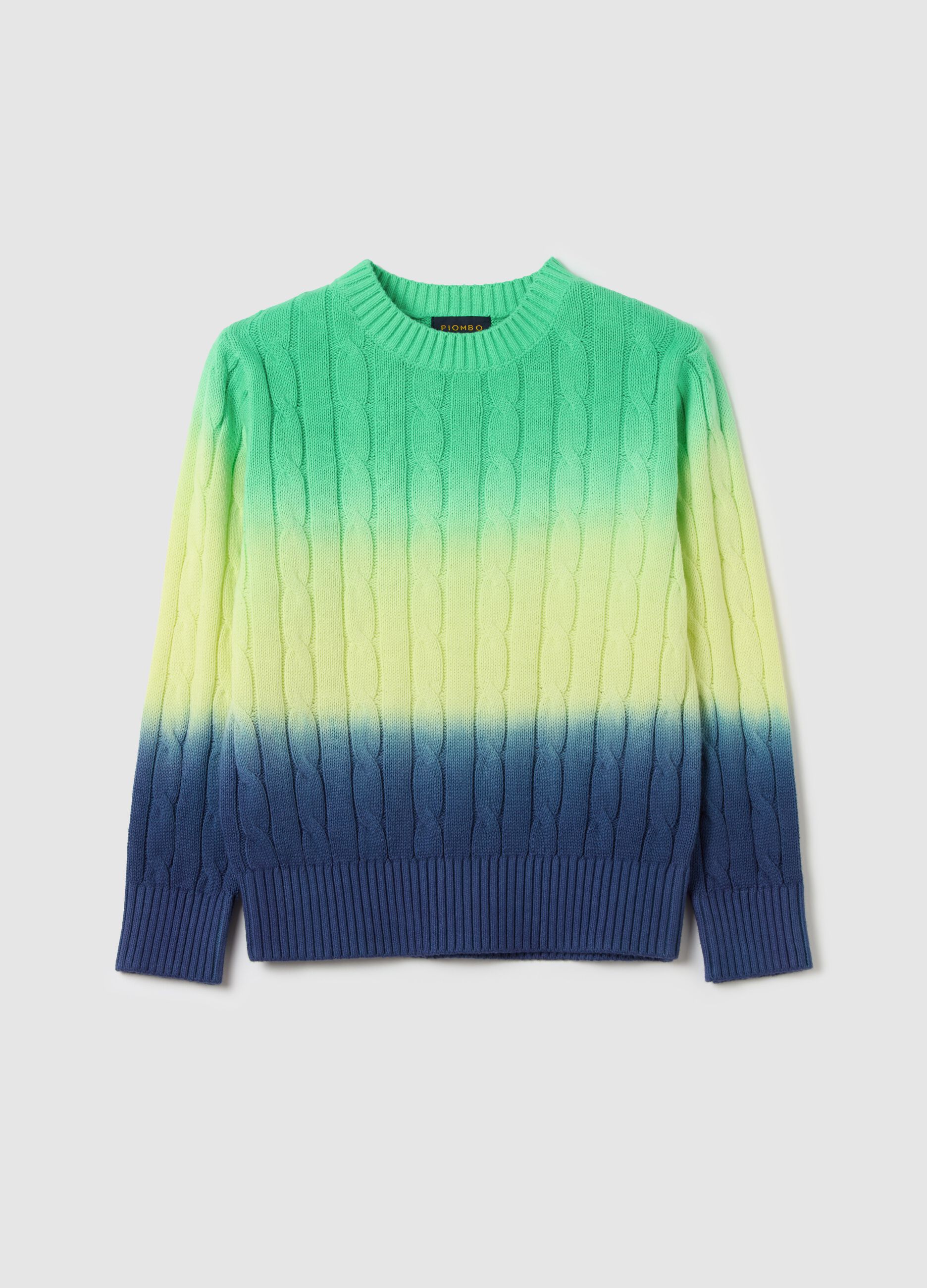 Dip-dye pullover with cable-knit design