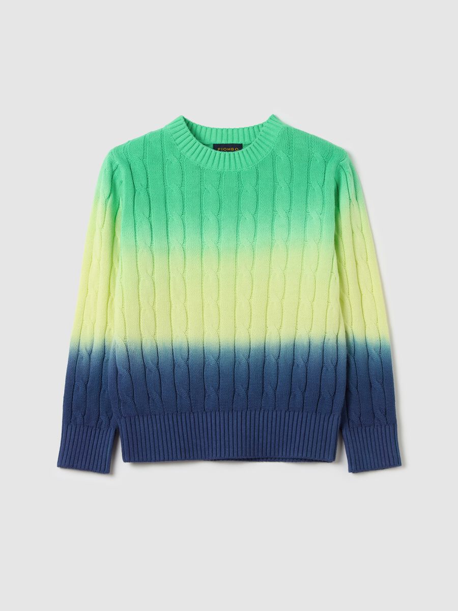 Dip-dye pullover with cable-knit design_3