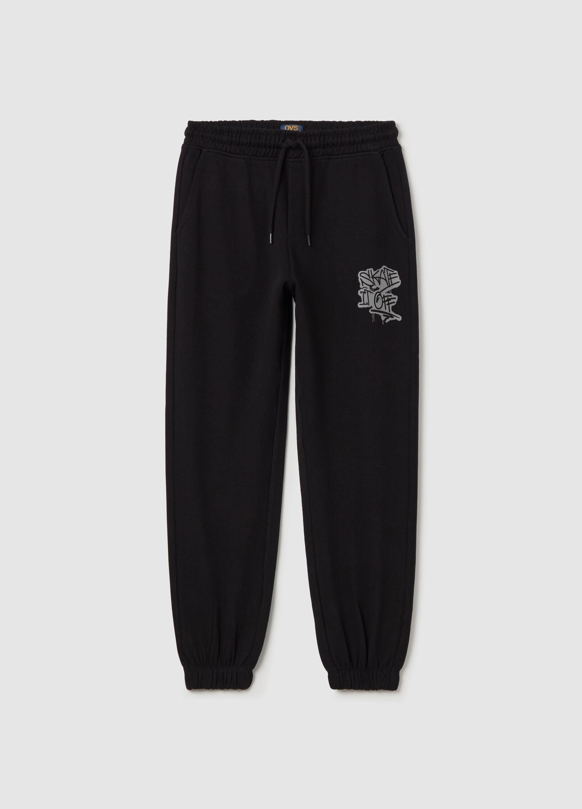 Joggers loose fit con coulisse e stampa 