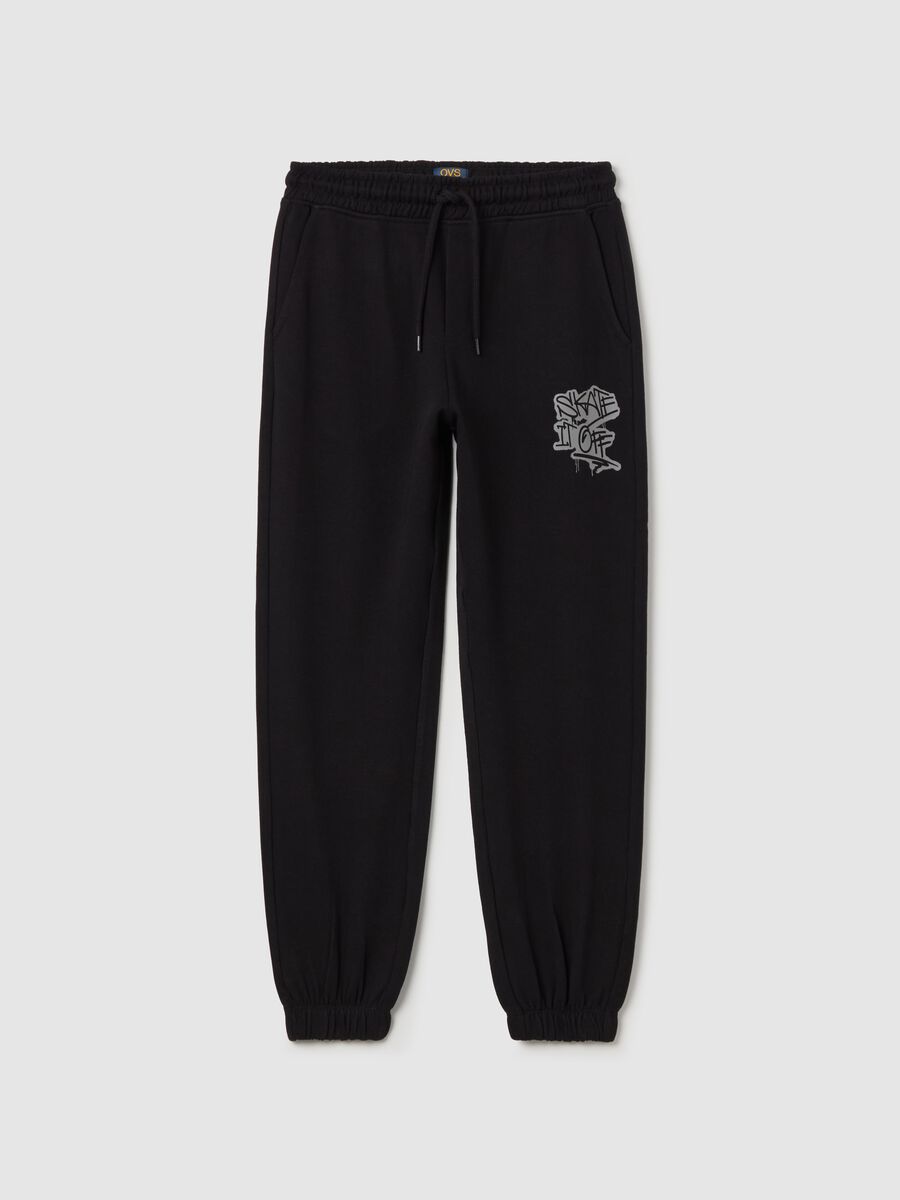Loose-fit joggers with drawstring and print_0
