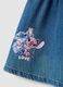 Blue denim cotton and viscose blend dress with Lilo & Stitch print for baby girl_2