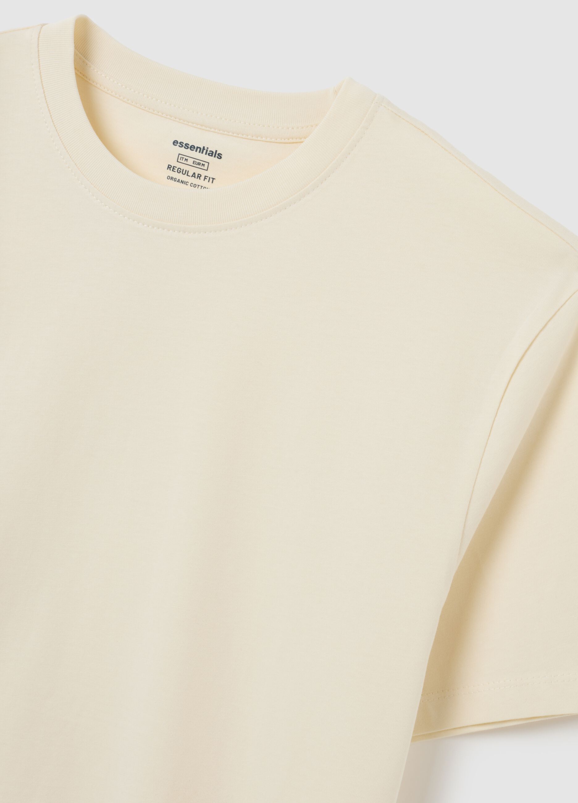 T-shirt in puro cotone beige regular fit