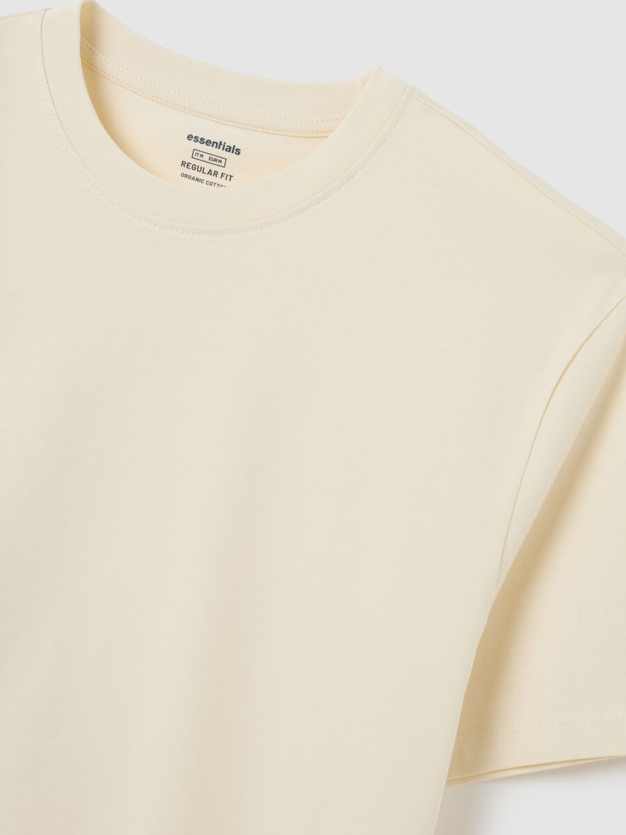 T-shirt in puro cotone beige regular fit_1