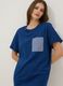 Blue pure organic cotton nightshirt with chest pocket_0