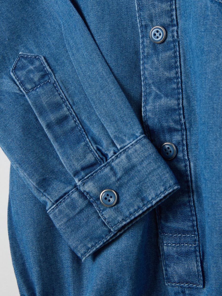 Denim bodysuit shirt with pocket_2