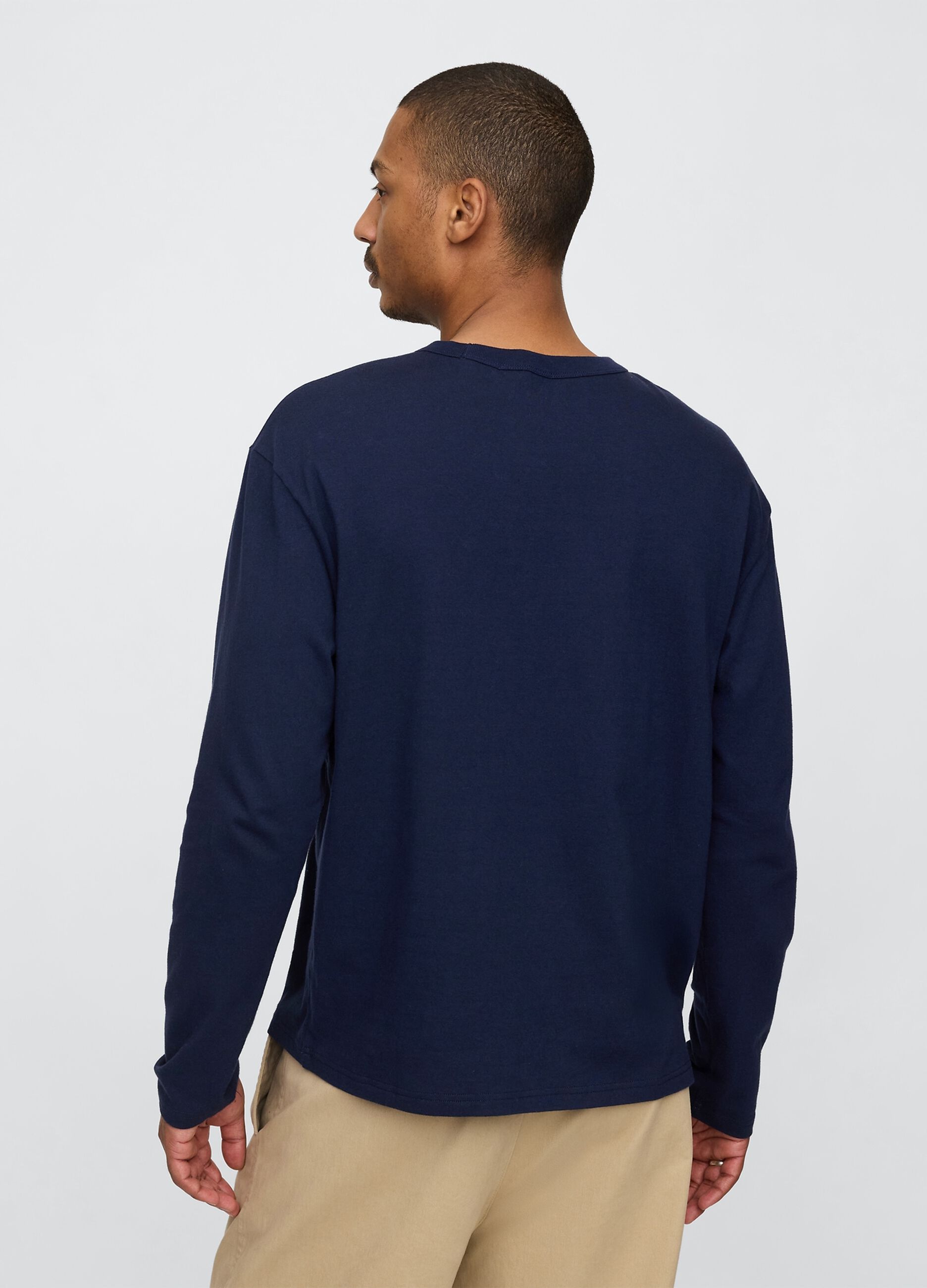 Blue Cotton Long Sleeve T-shirt with Gap Logo