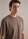 Brown pure cotton regular fit crew-neck T-shirt_3
