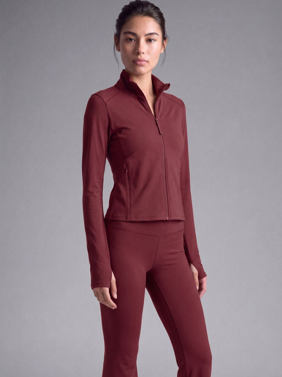 Full-zip rossa fitted in tessuto elasticizzato ALTAVIA STUDIO_0