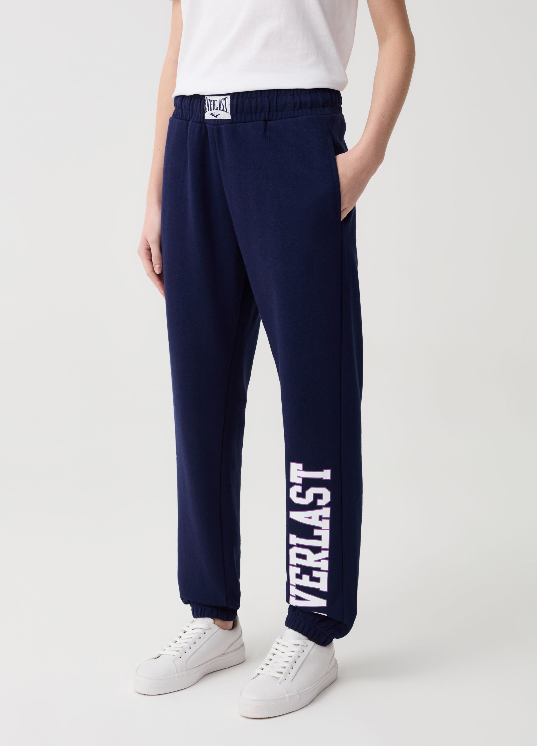 Fleece joggers with print