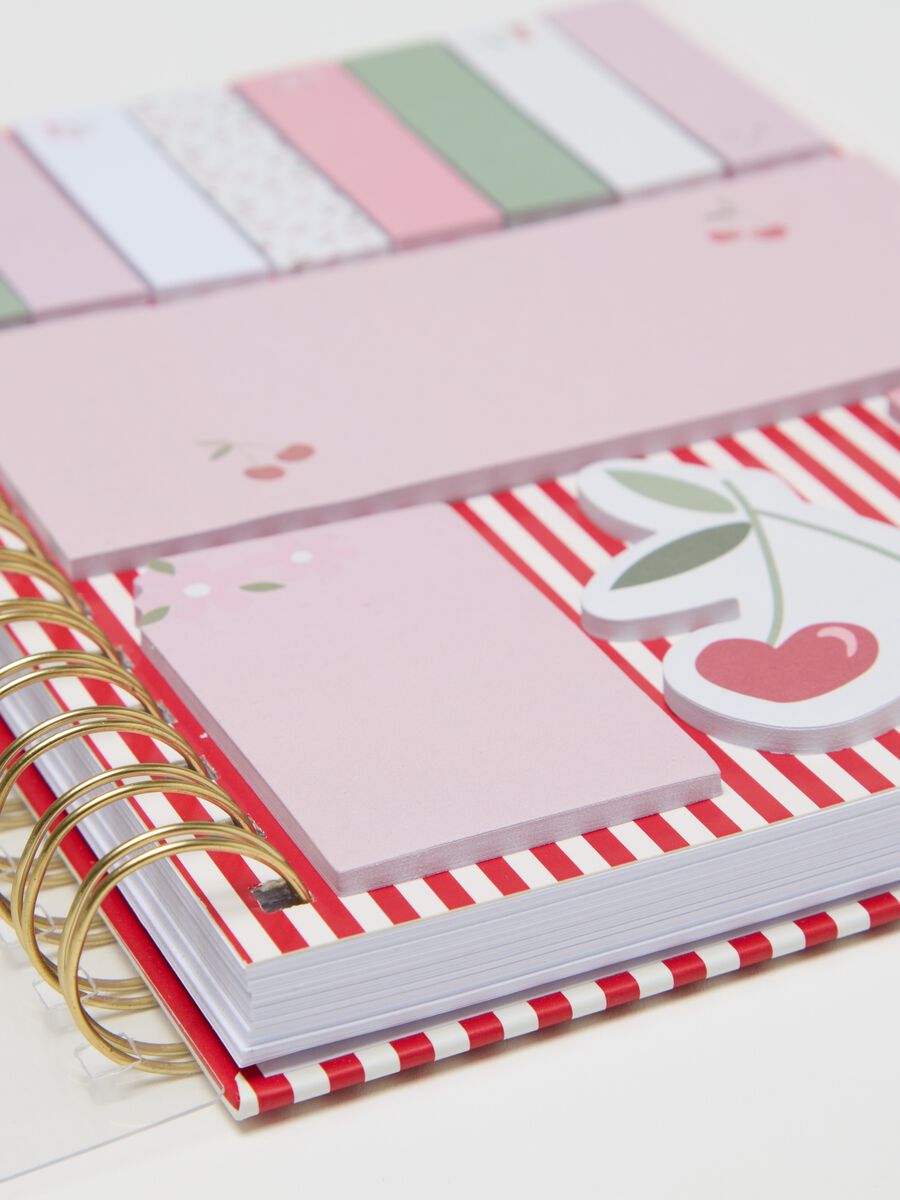 Spiral notepad with cherries motif_1