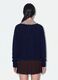 Maglia blu in viscosa elasticizzata girocollo jacquard_3