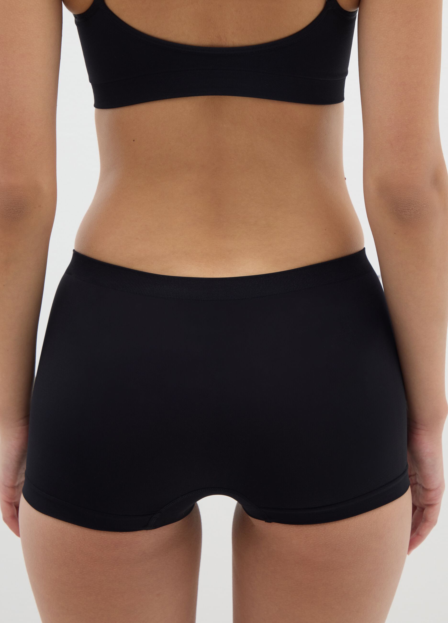  Culotte in tessuto elasticizzato nero