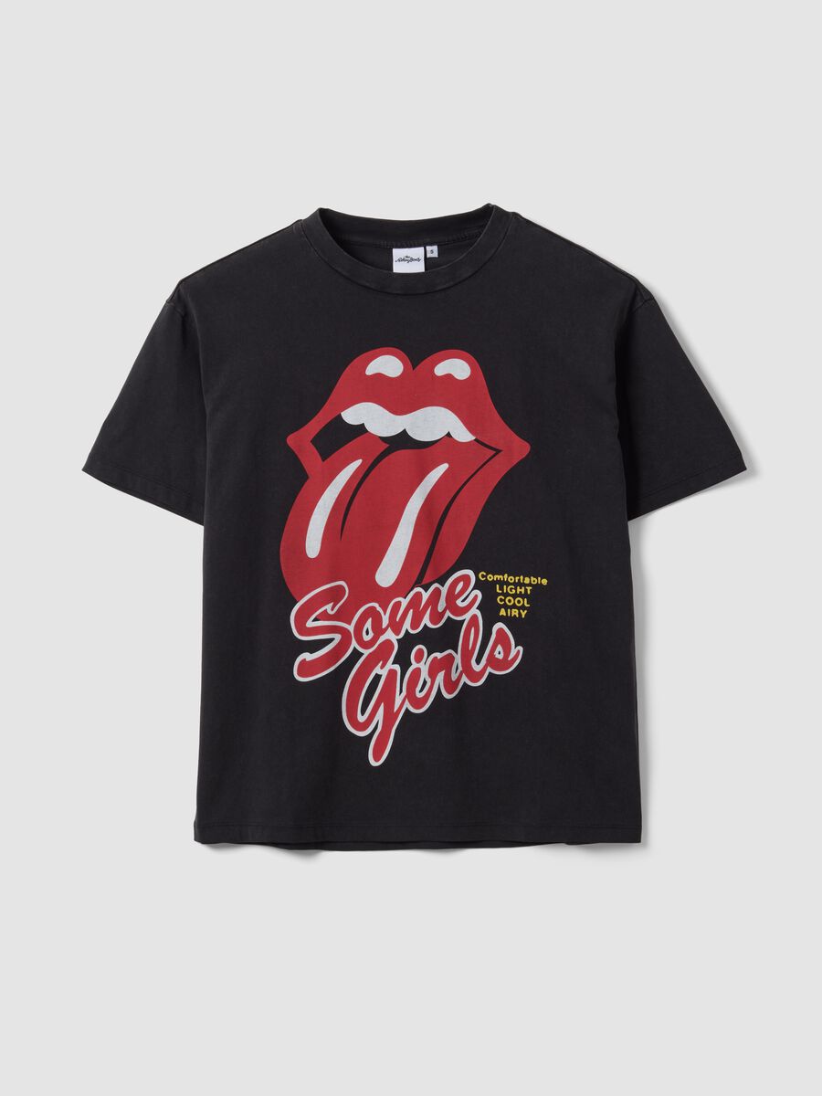 Black pure cotton T-shirt with The Rolling Stones print_4