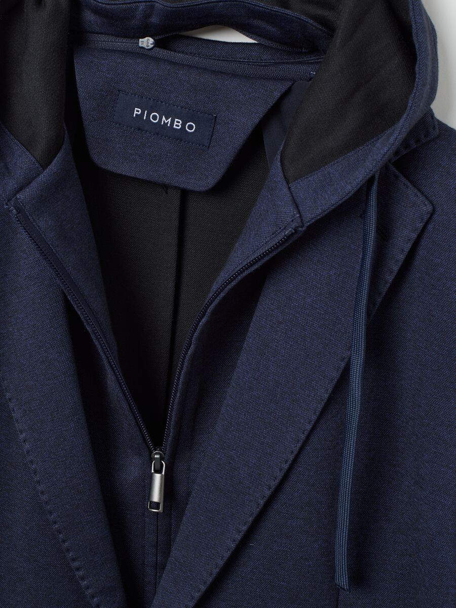 Blazer in misto cotone blu regular fit_5