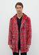 Multicoloured plaid coral fleece dressing gown with belt_1