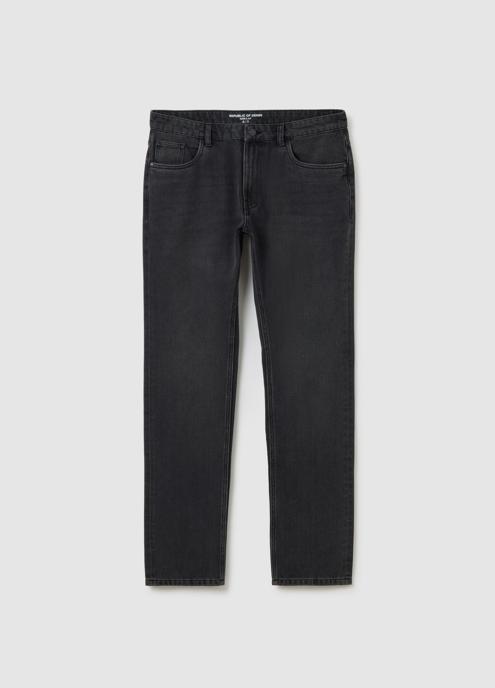 Regular fit black denim jeans
