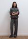 Pantaloni grigi in misto lana e viscosa flare fit_0