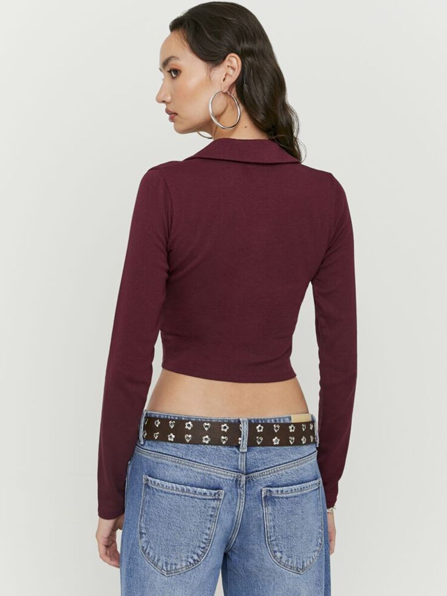 Maglia in misto cotone rosso regular fit_1