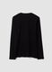 T-shirt nera a maniche lunghe in puro cotone organico con girocollo_2