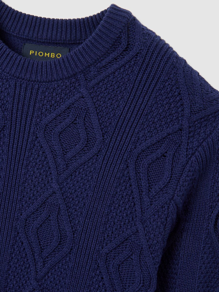 Blue regular fit pure cotton sweater_5