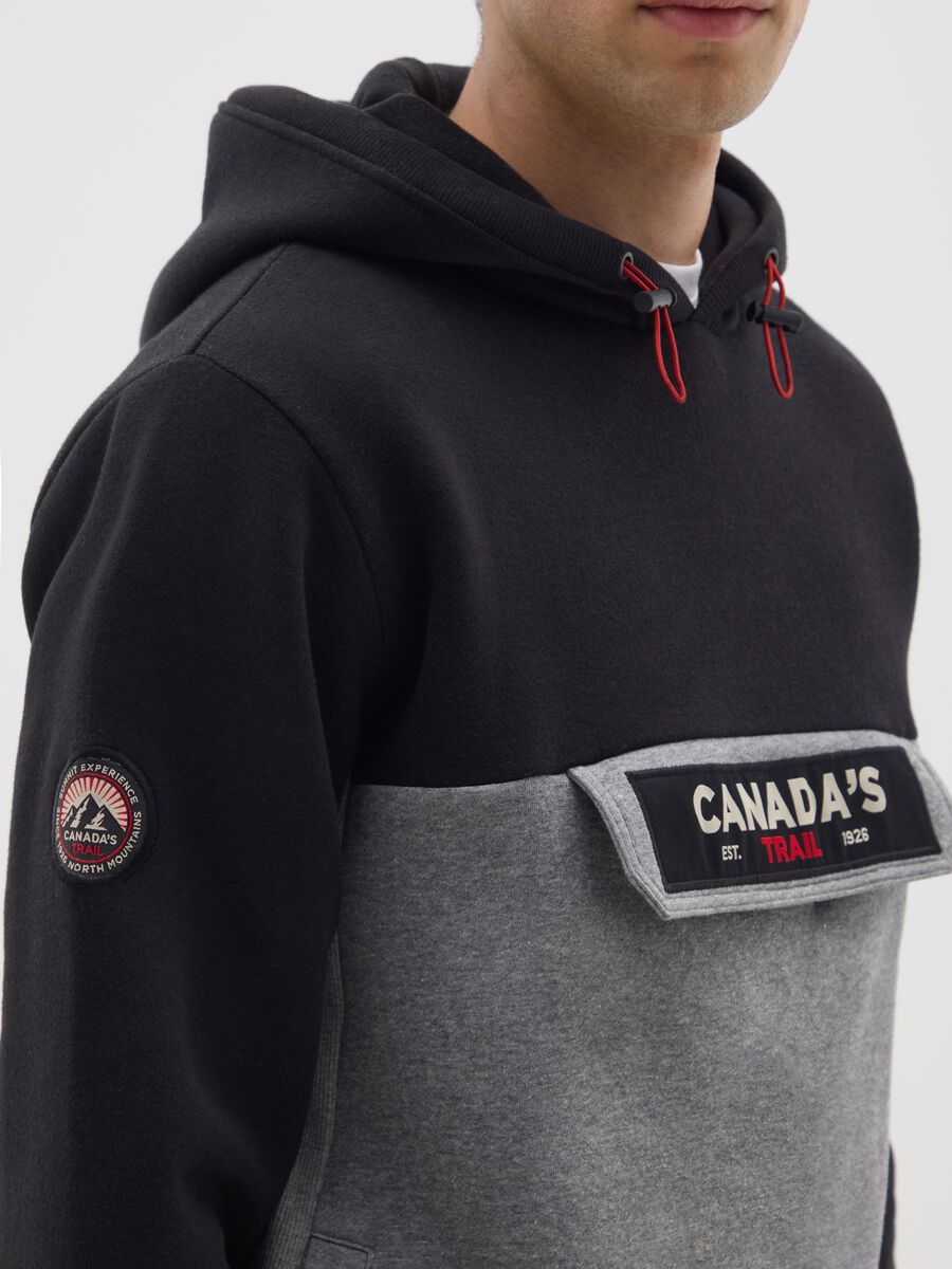 Multicolour hoodie with front pocket in cotton blend_3