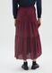Long Red Tiered Skirt in Pure Cotton_2
