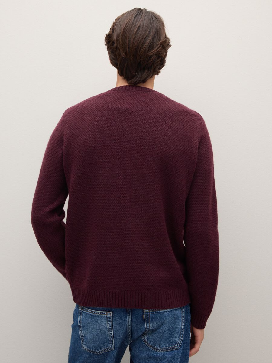 Red Regular Fit Pure Wool Sweater_3