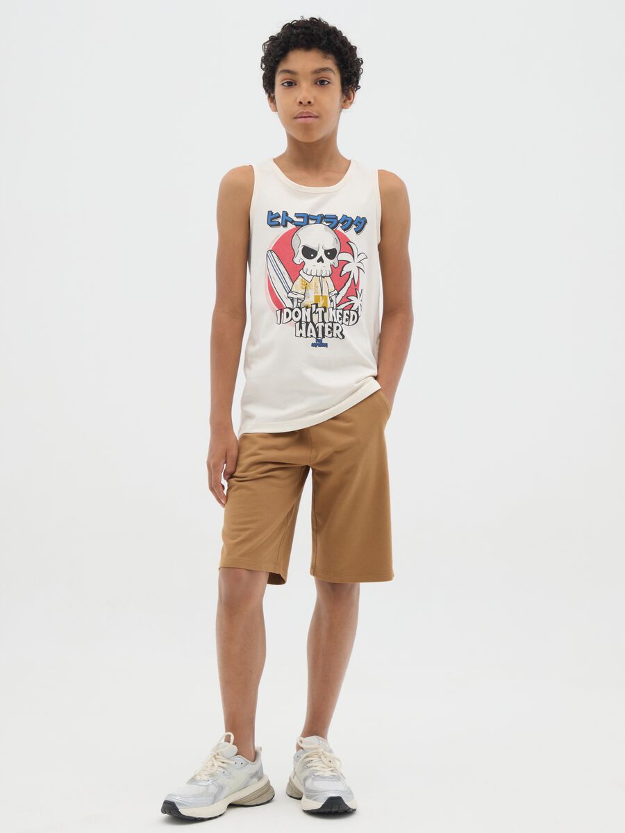 Set da ragazzo in puro cotone bianco regular fit_1