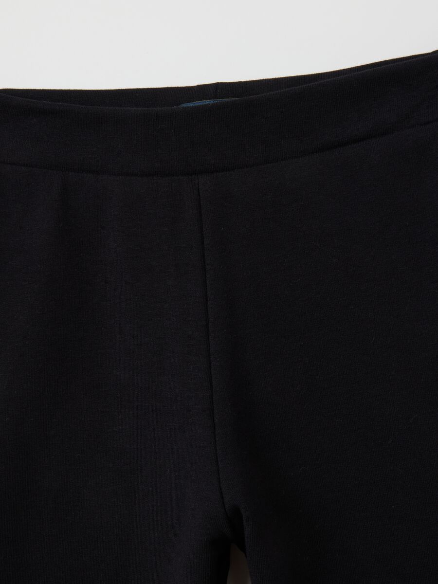 Completo felpa e pantalone da bambina in puro cotone beige_3