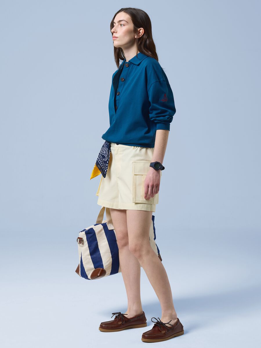 Shorts cargo ALTAVIA SAILING gialli in puro cotone con vita elasticizzata_0