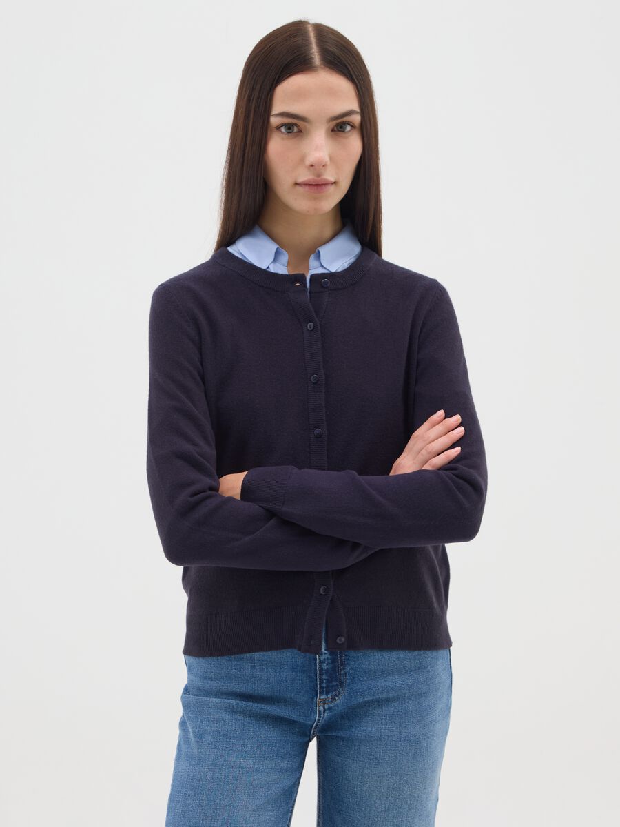 Knitted Blue Cardigan_0