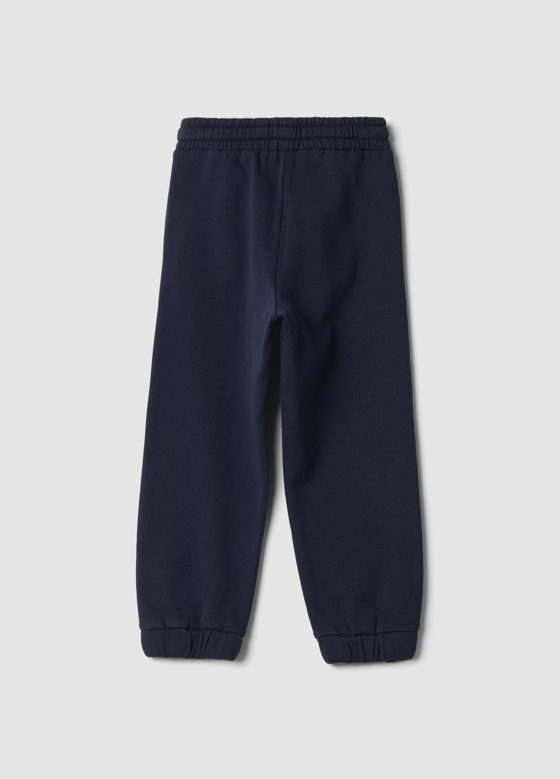 Blue pure cotton jogger trousers