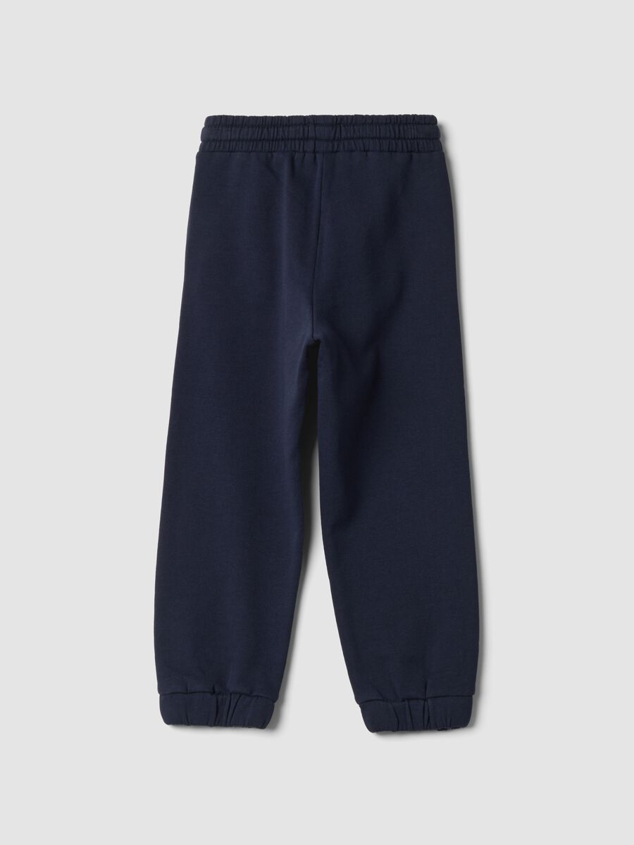 Pantaloni jogger blu in puro cotone_1