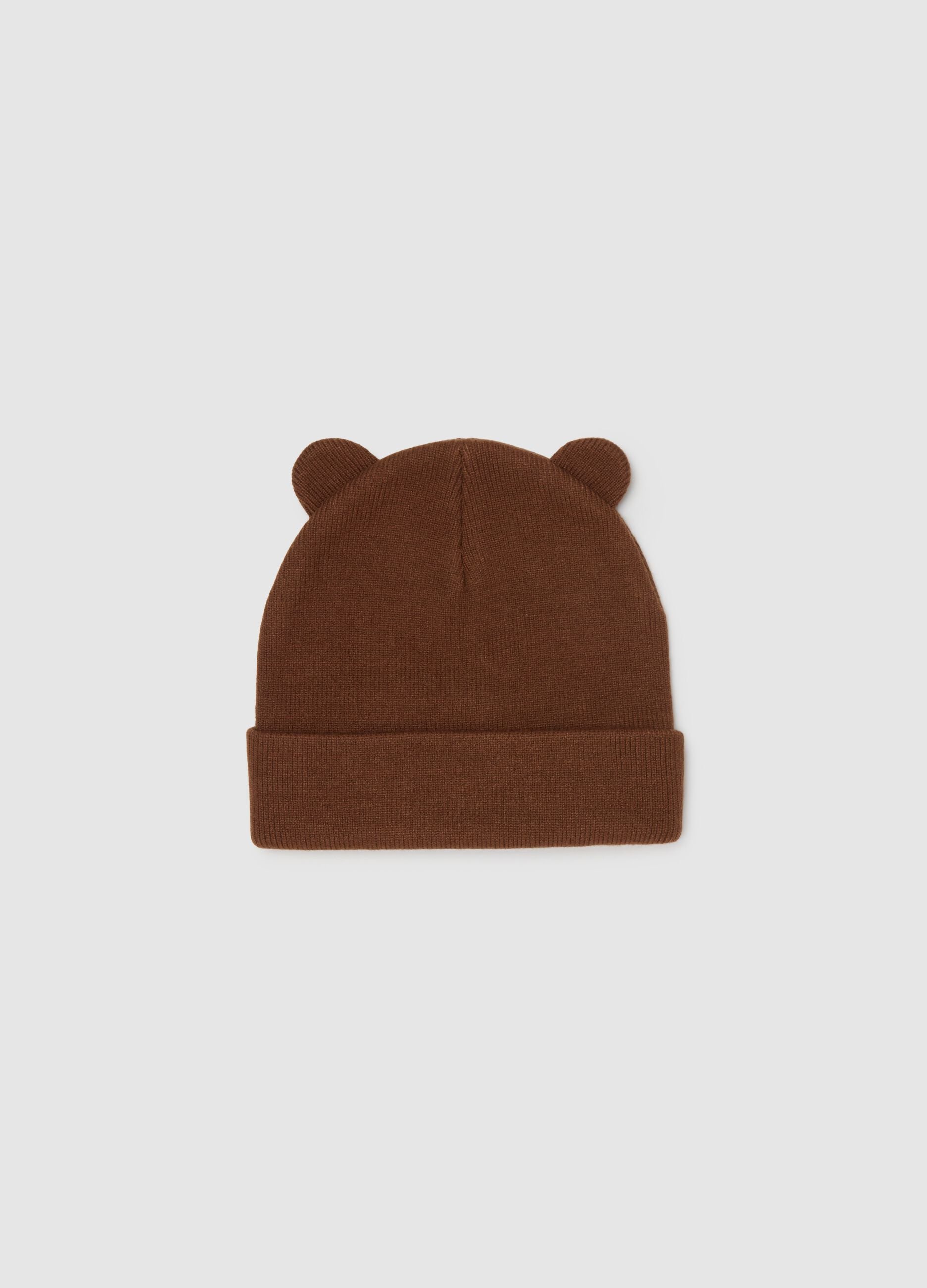 Brown children's hat with ears