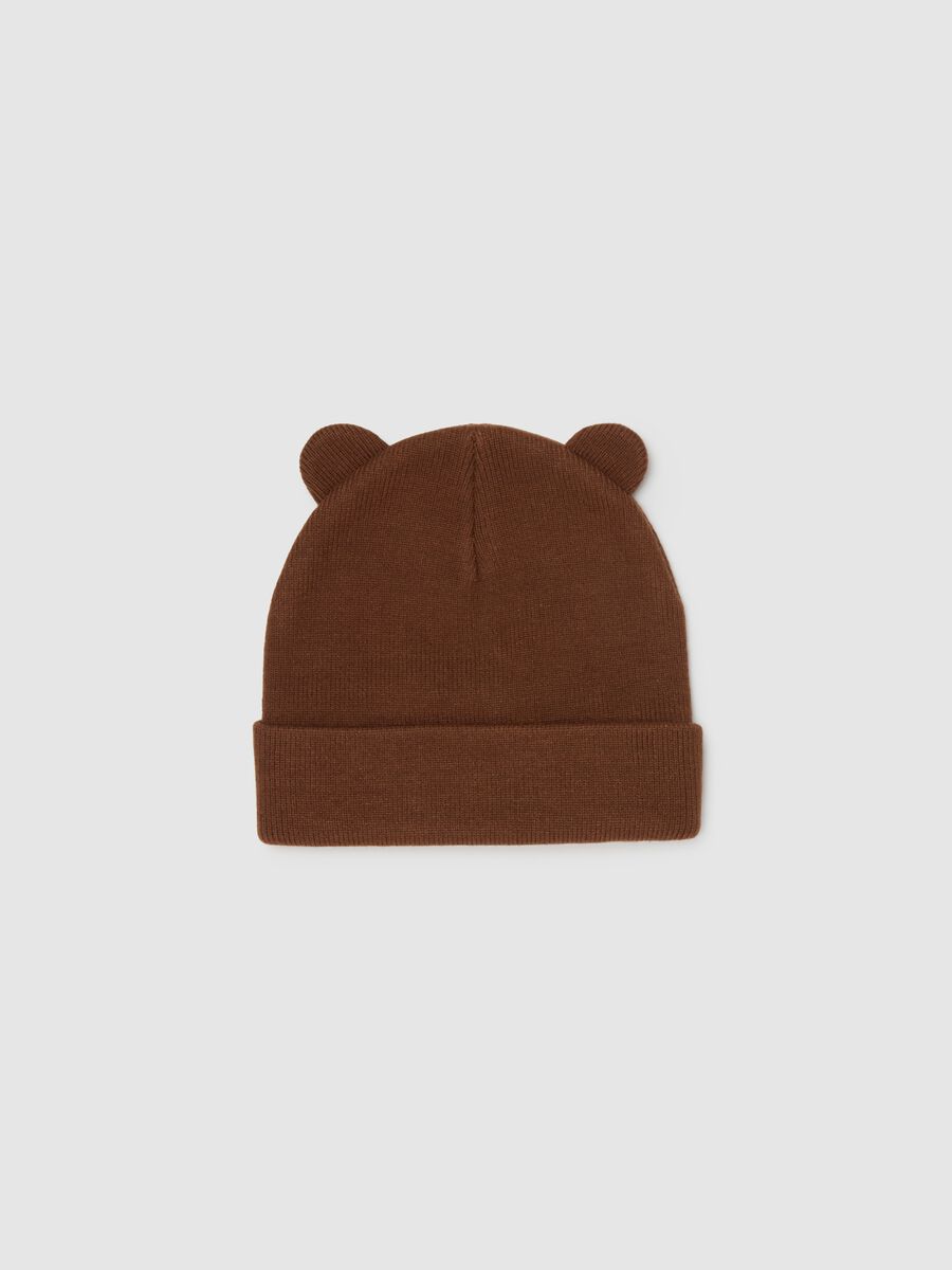 Brown children's hat with ears_0