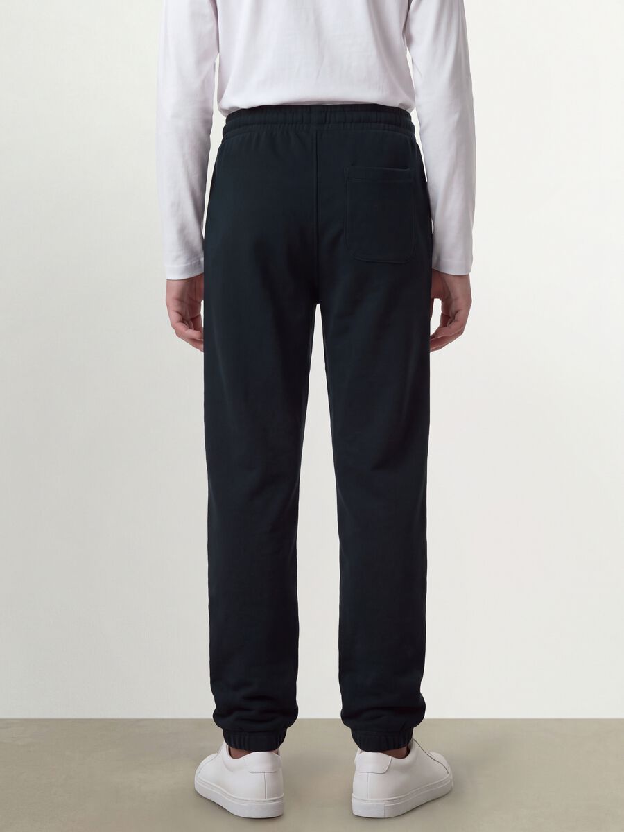 Navy organic cotton joggers with drawstring for boys_2