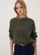 Green wool-blend jumper with contrast trims, regular fit_0