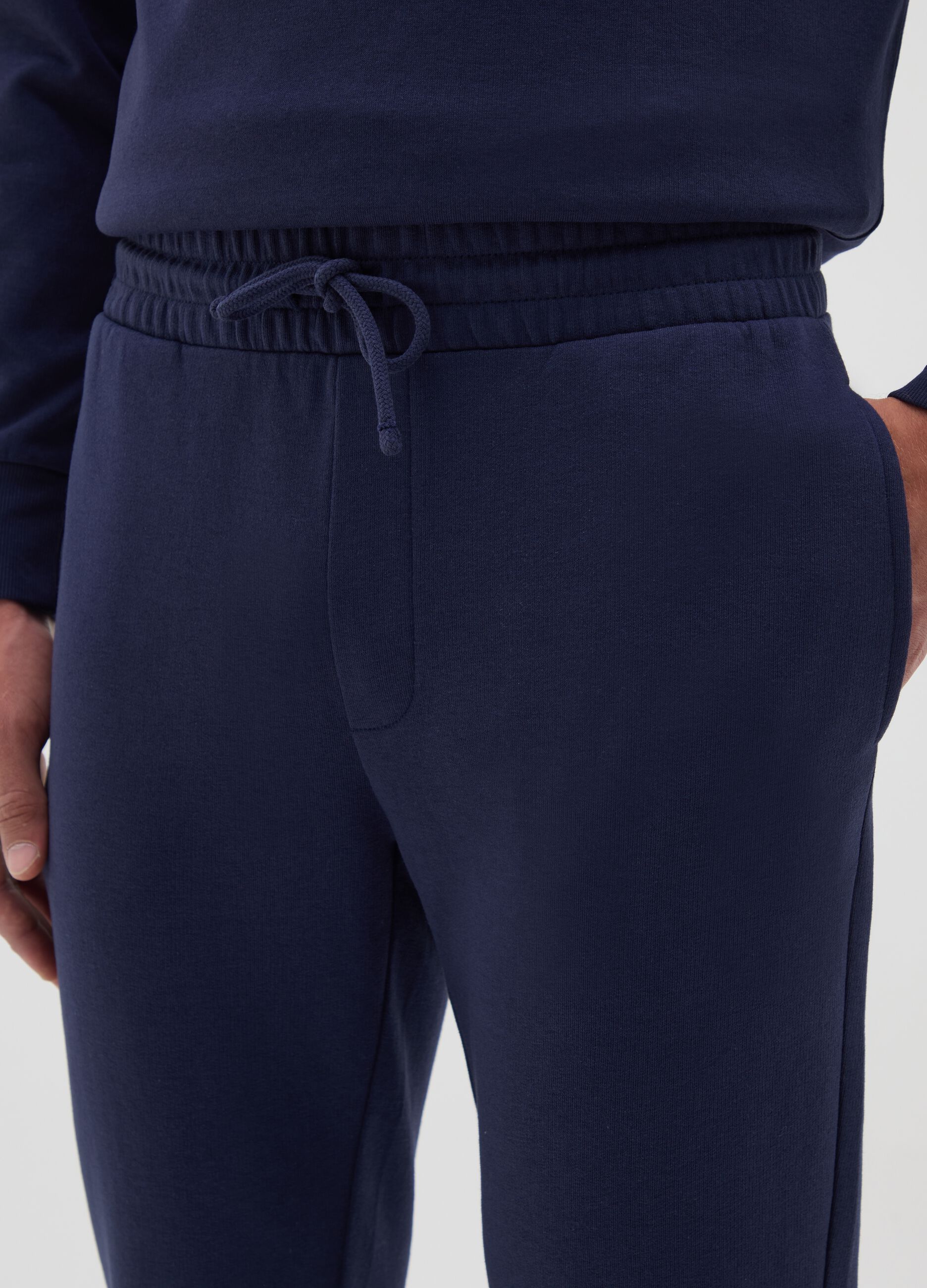 Men's blue cotton blend joggers regular fit