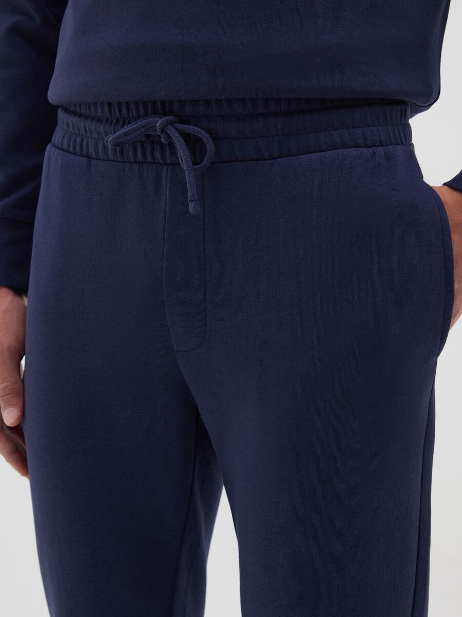Men's blue cotton blend joggers regular fit_2