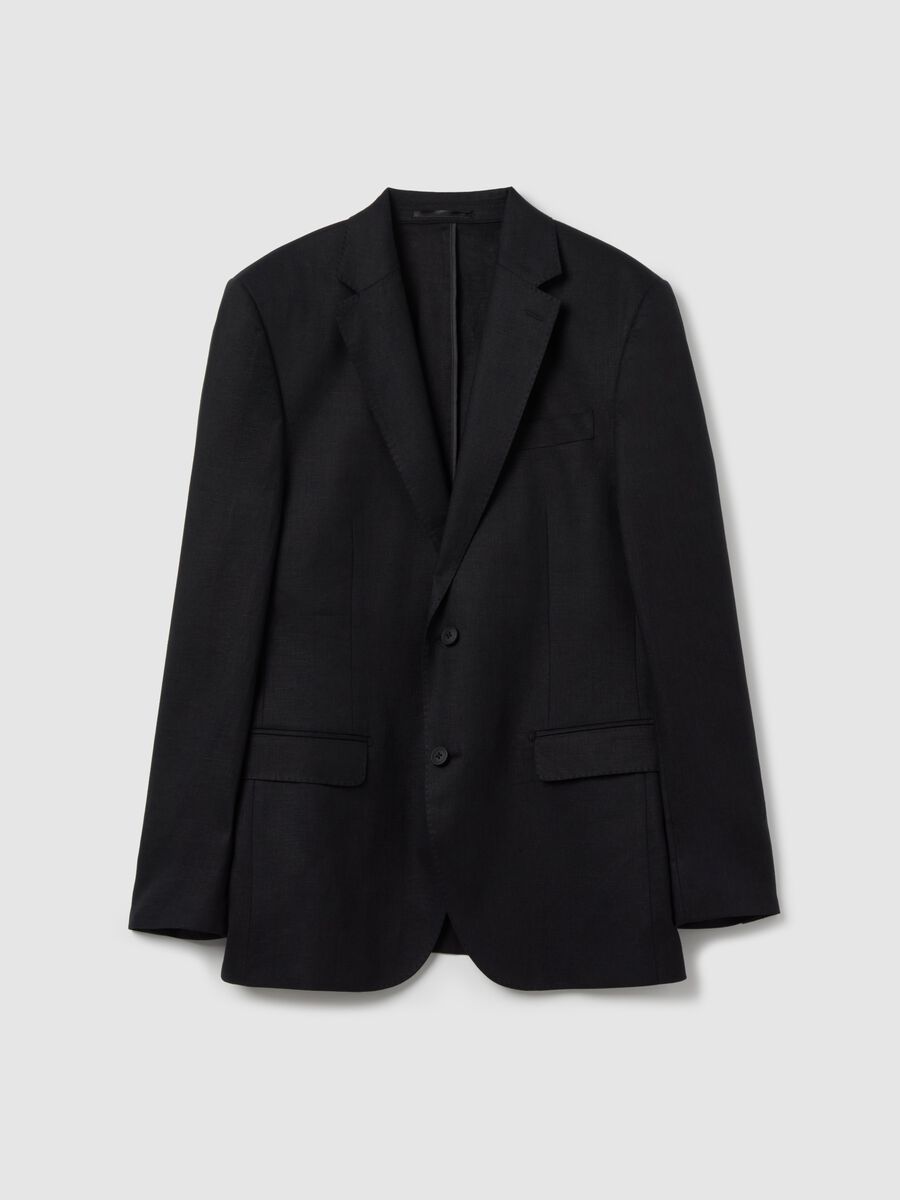 Contemporary regular-fit single-breasted blazer in linen_4