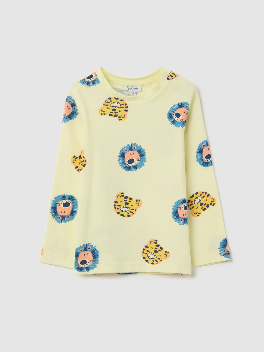 Long-sleeved T-shirt with savannah animals print_0