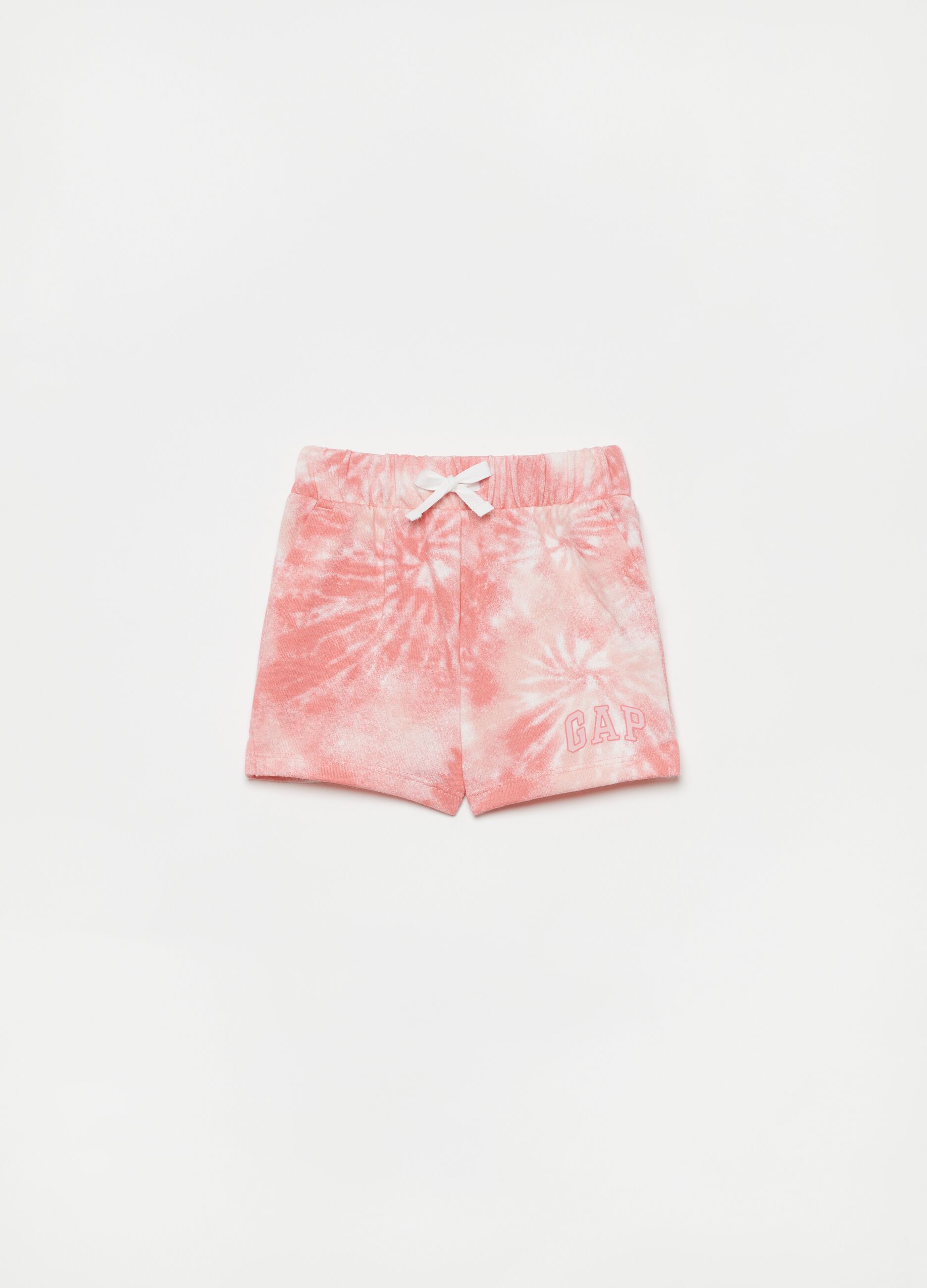 Tie dyed shorts with logo