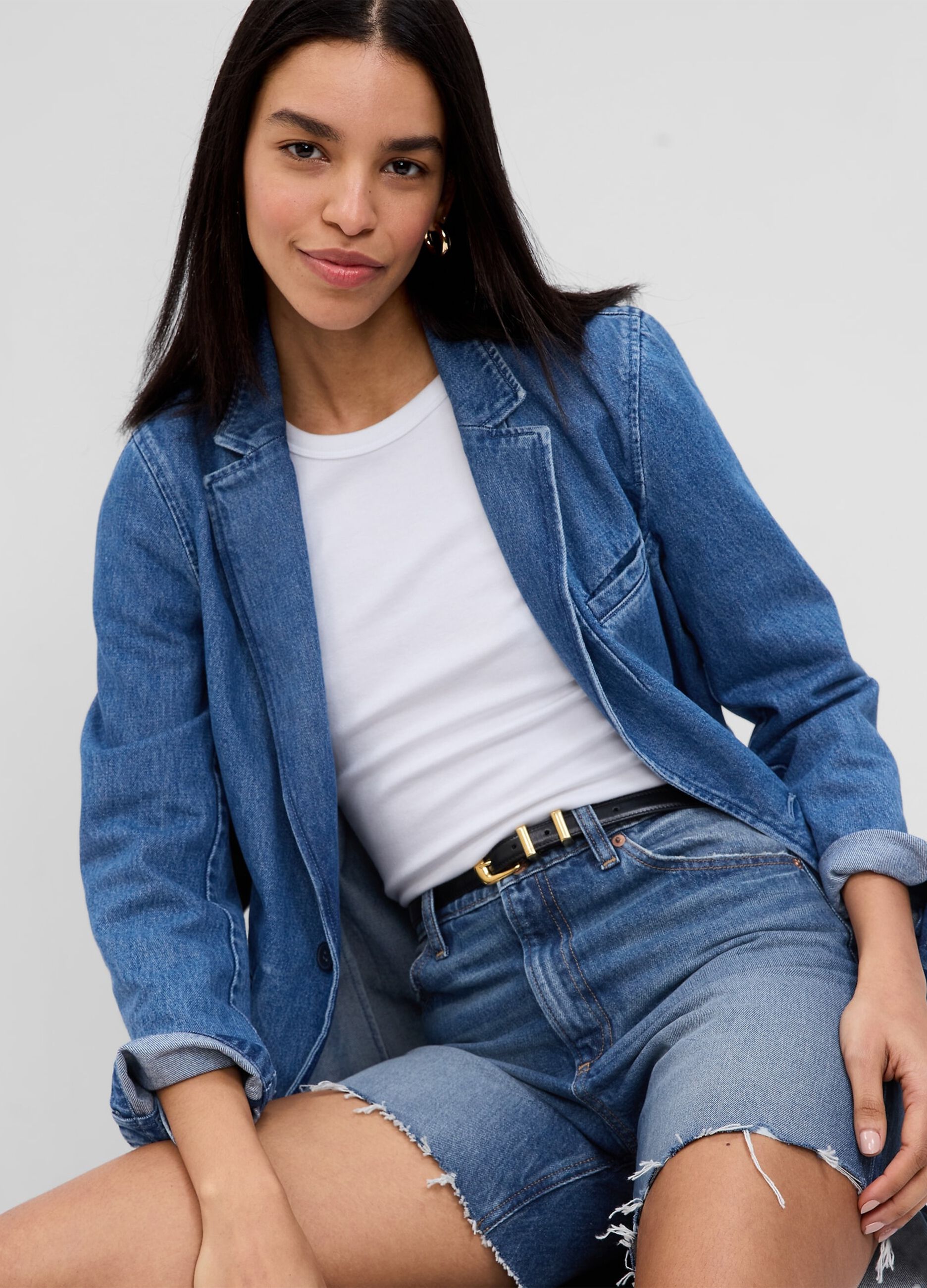 Shorts in denim a vita alta_2