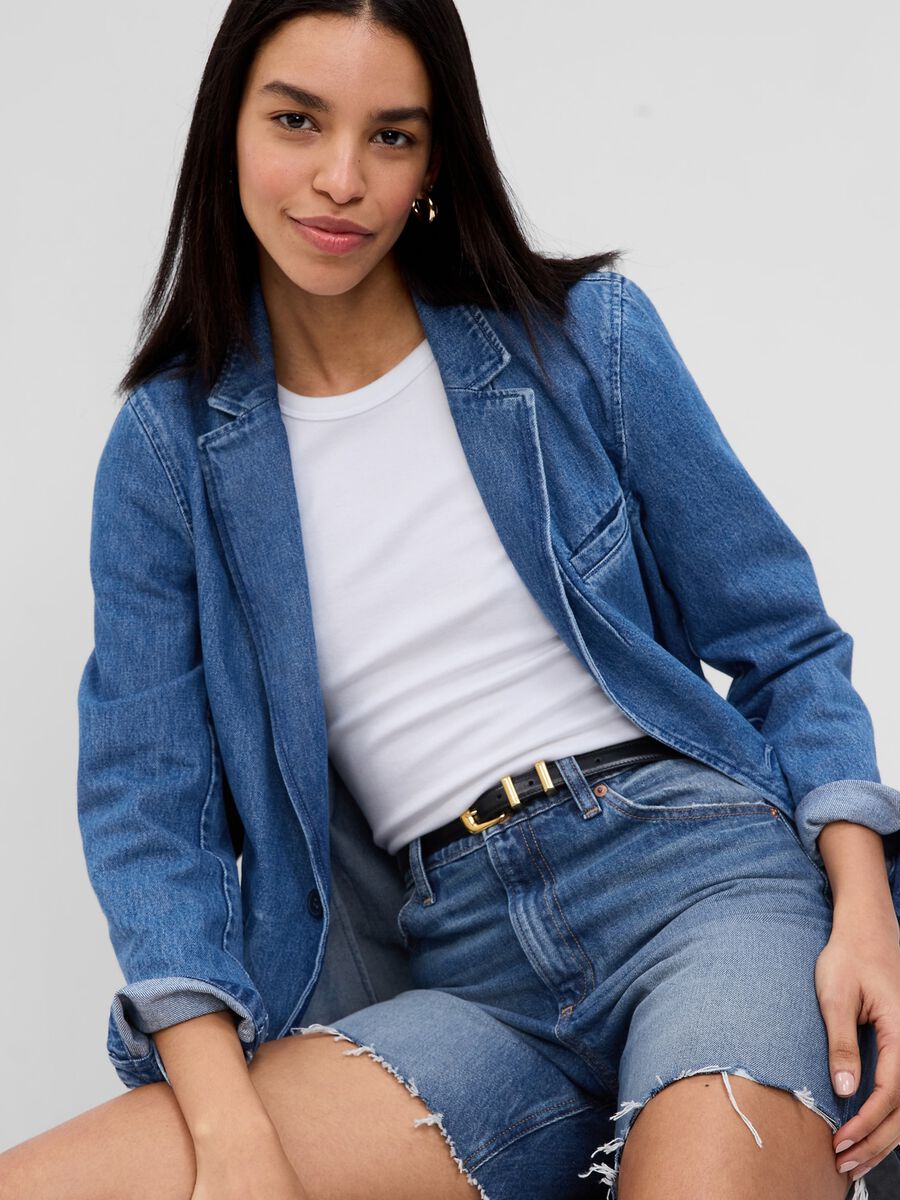 Shorts in denim a vita alta_2