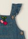 Blue denim pure cotton baby girl dungaree dress_1