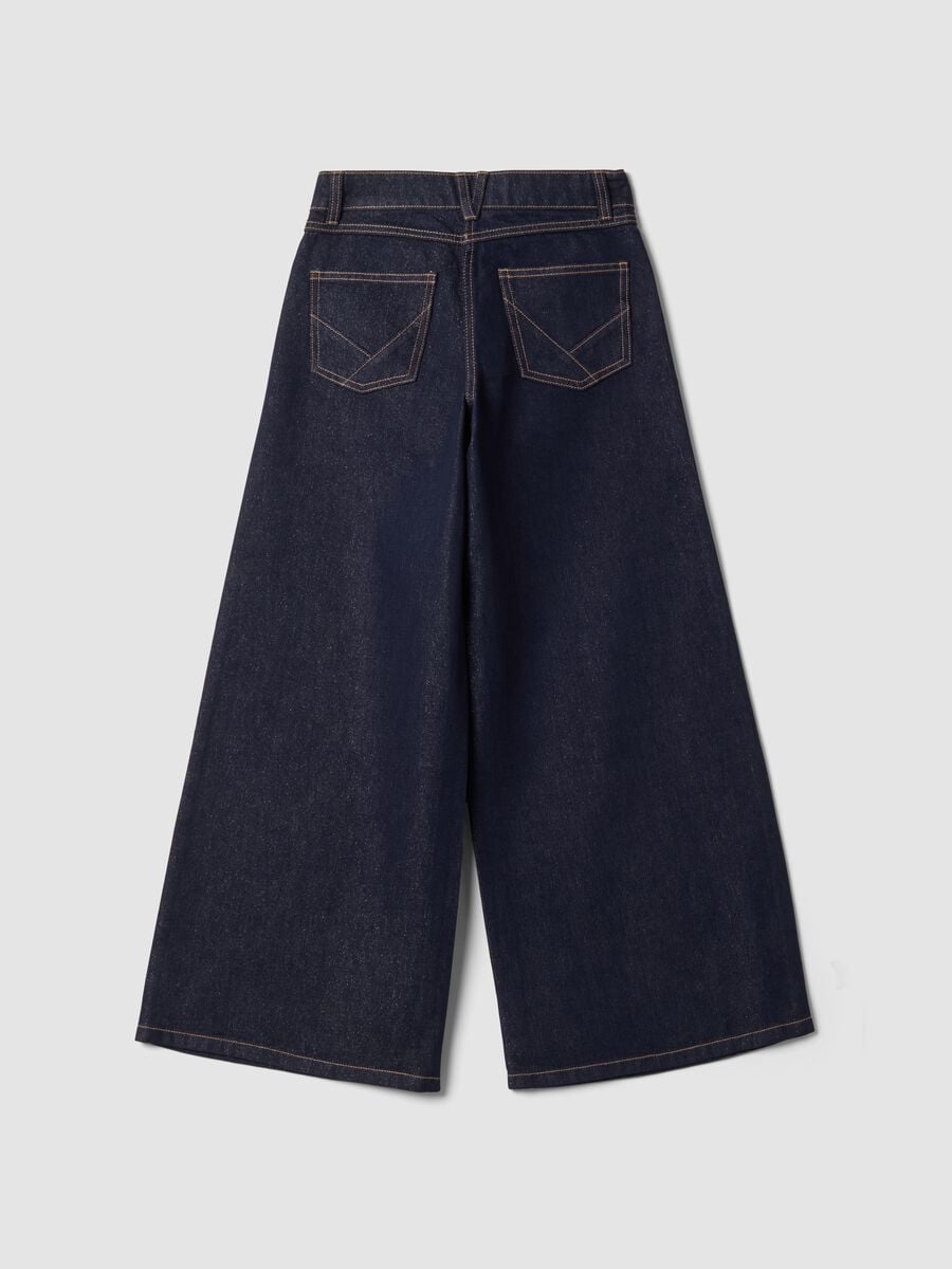 Jeans blu wide leg in misto cotone e lyocell_5