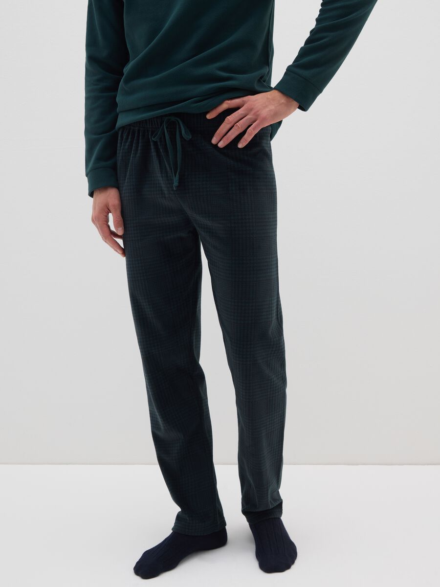 Regular Fit Green Fleece Pyjamas_3