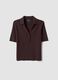 Brown viscose-blend polo jumper, regular fit_4